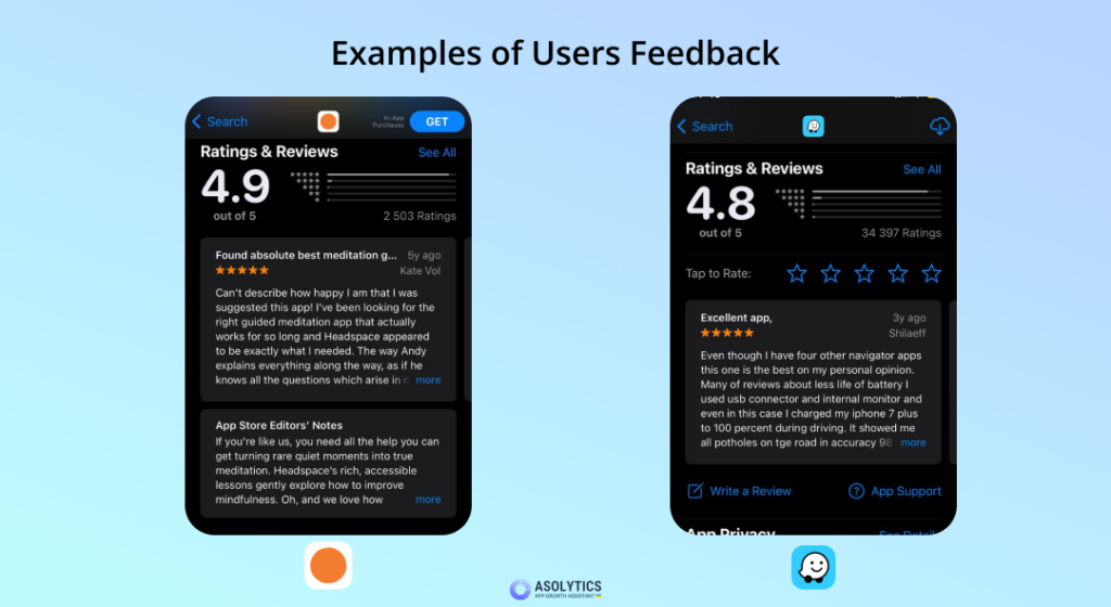 examples of users feedback